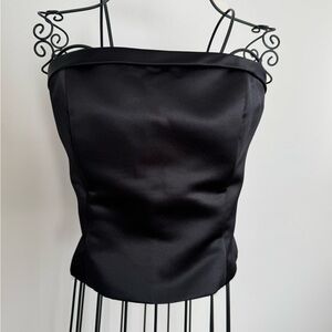 Scott McClintock Black Satin bustier Camisole Top